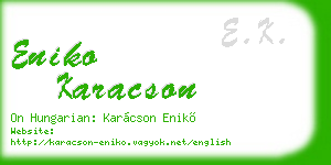 eniko karacson business card