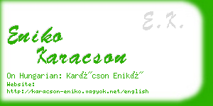 eniko karacson business card